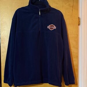 Harley-Davidson Men's Dark Blue Zip-Up Sweater
